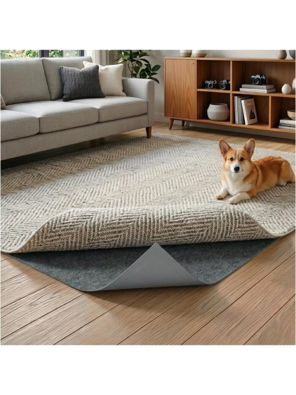 Non-Slip Felt Rug Pad 2x8 Ft - Extra Strong Gripper for All Floors, Keeps Rugs